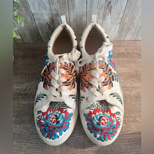 J/Slides Embroidered Floral Sneakers